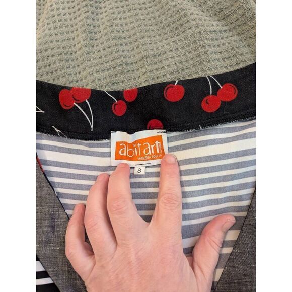 Abitart Vanessa Foglia Women's Small Grey Black Butterfly Embroidered Dress Mini - Picture 5 of 7